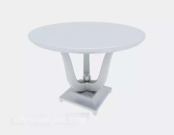 White Round Table 3d model White Round Table 3d model