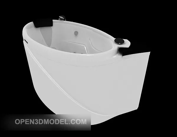 Oval Acrylic Home Bath 3d model Oval Acrylic Home Bath 3d model