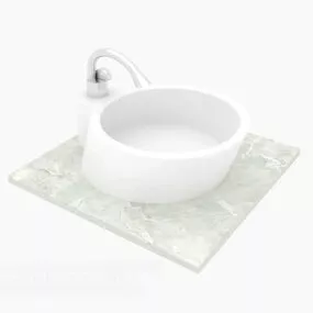 Acrylic Washbasin White Color 3d model