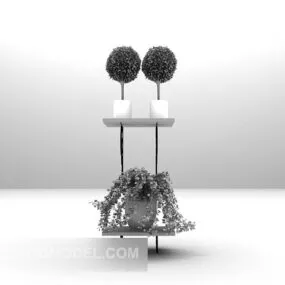 Plant Potted On Stand 3d model