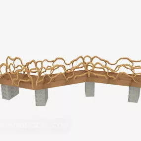 Wood Log Bridge Outdoor 3d model