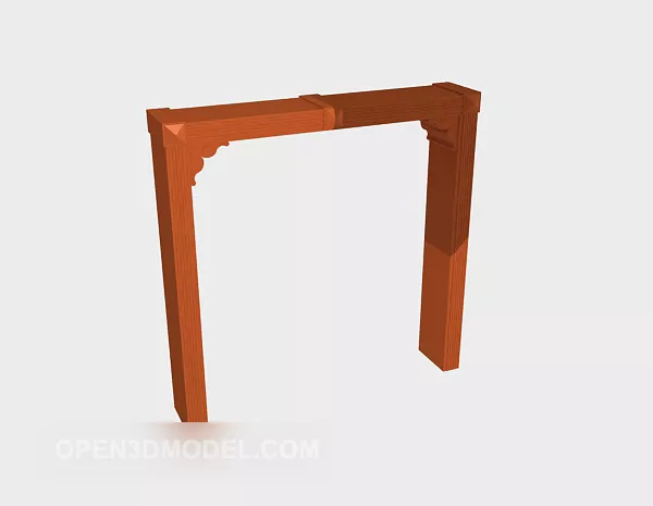 Aisle Doorpost Wooden 3d model Aisle Doorpost Wooden 3d model