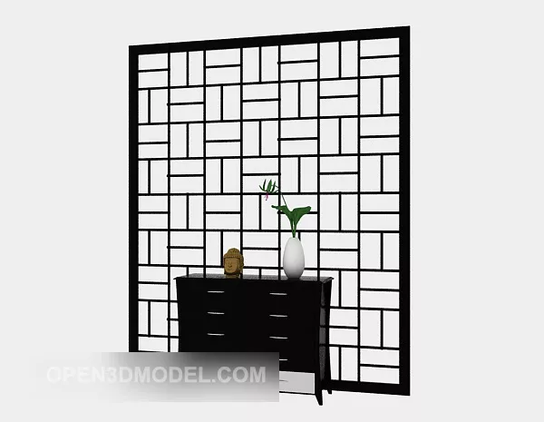Hall Console Cabinet 3d model Hall Console Cabinet 3d model