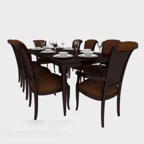 American Brown Home Table 3d model