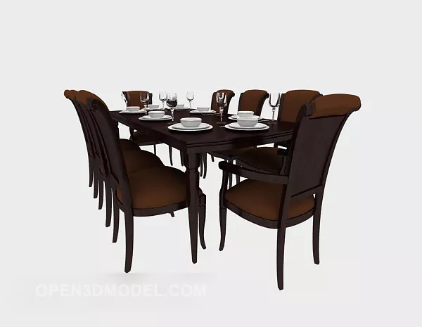 American Brown Home Table 3d model American Brown Home Table 3d model