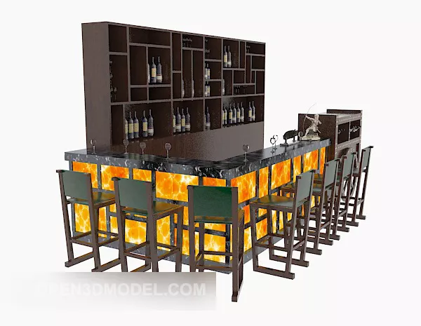 American Home Bar 3d model American Home Bar 3d model