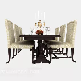 American Party Family Table 3d model