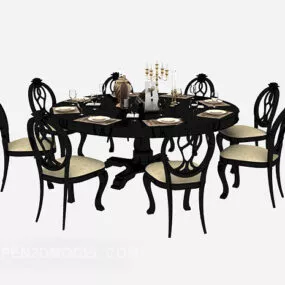 American Party Table Chairs 3d model