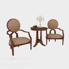 American Armrest Chair 3d model