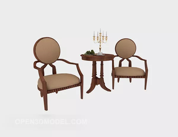 American Armrest Chair 3d model American Armrest Chair 3d model