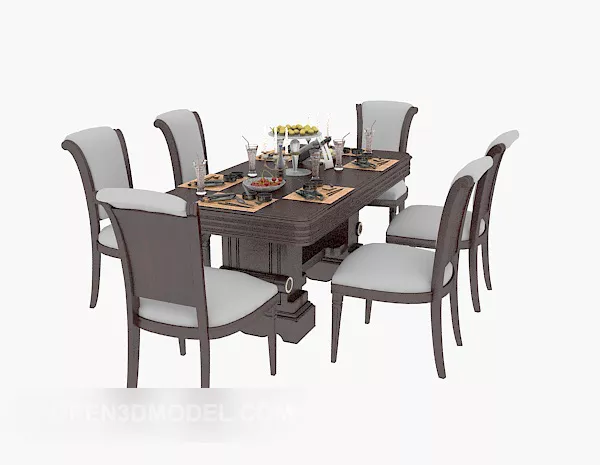 American Family Solid Wood Table 3d model American Family Solid Wood Table 3d model