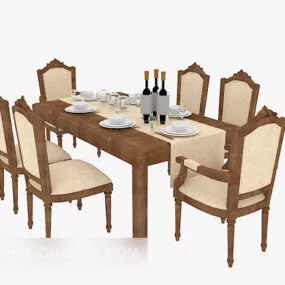 American Furniture Table Chair 3d model