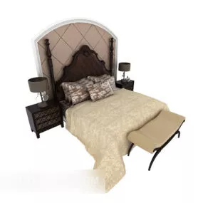 American Home Double Bed 3d model