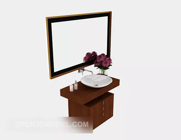 American Home Solid Wood Bath Cabinet 3d model American Home Solid Wood Bath Cabinet 3d model