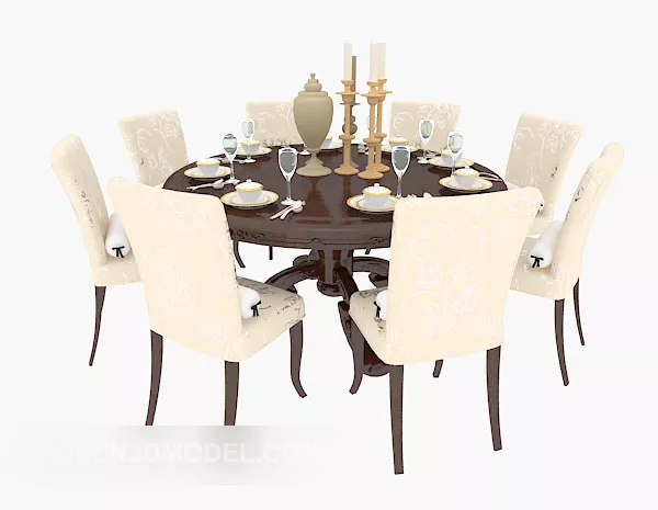 American Luxury Home Dining Table 3d model American Luxury Home Dining Table 3d model