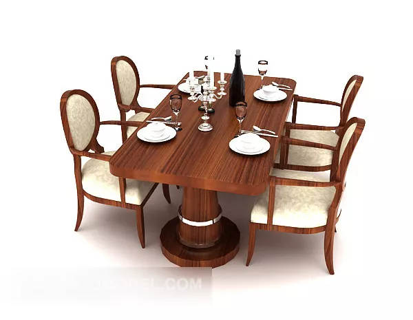 American Minimalist Style Dining Table 3d model American Minimalist Style Dining Table 3d model
