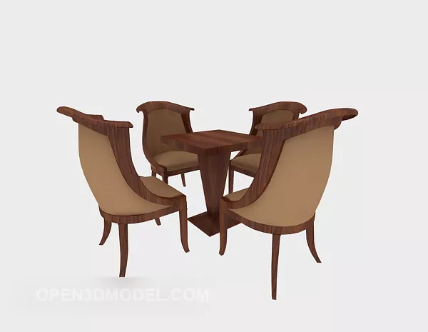 American Simple Casual Table Chair Set 3d model American Simple Casual Table Chair Set 3d model