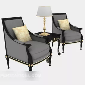 American Single Casual Sofa 3d model