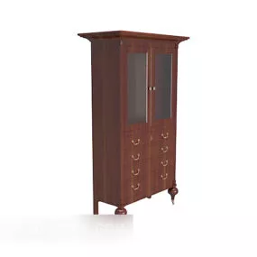 American Solid Wood Bookcase 3d model