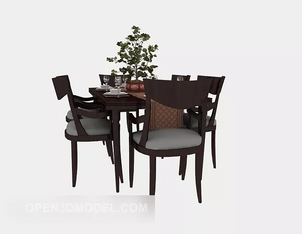 American Style Home Dining Table 3d model American Style Home Dining Table 3d model