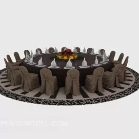 American Style Hotel Table 3d model