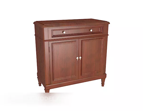 Locker Ash Wooden With Shelf Combine 3d model