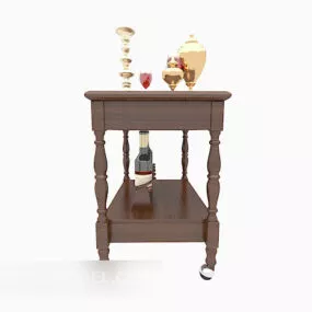 American Style Solid Wood Cabinet 3d model