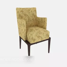 American Style Solid Wood Dining Chair 3d model