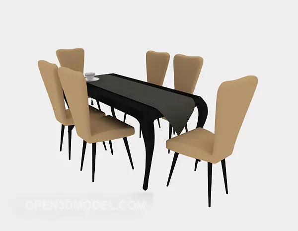 American Style Table 3d model American Style Table 3d model