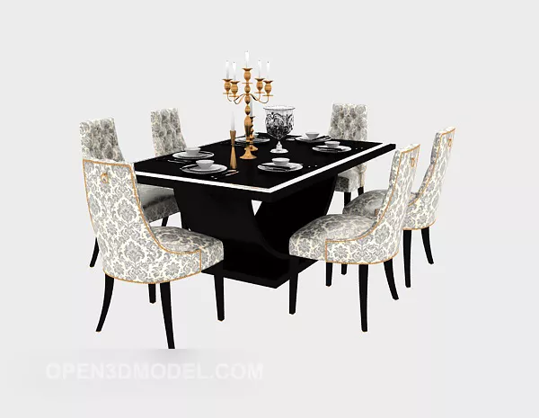 American Table Table Chair 3d model American Table Table Chair 3d model