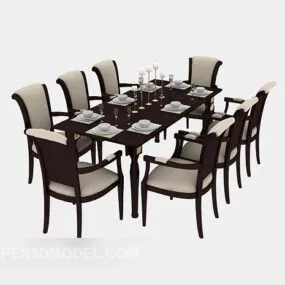 American Traditional Table Chair 3d model