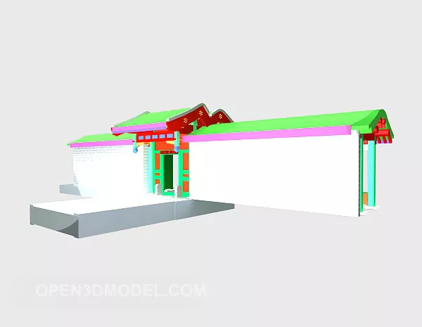 Chinese Ancient Building Gate 3d model Chinese Ancient Building Gate 3d model