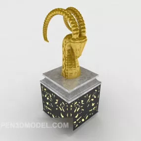 Ancient Antelope Horn Decor Set 3d model