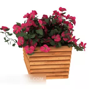 Wood Flower Rack 3d model