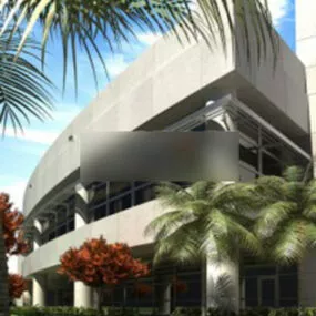 Villa Arc Shaped Building 3d model