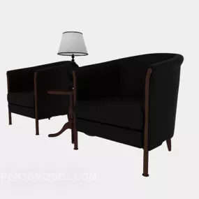 Armchair Chair European With Table 3d model