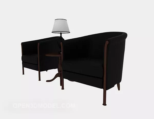 Armchair Chair European With Table 3d model Armchair Chair European With Table 3d model
