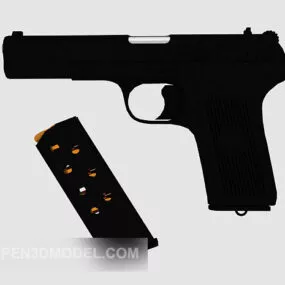 Army Pistol Black Color 3d model