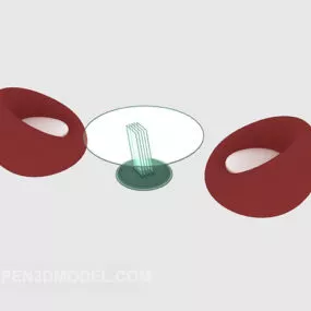 Balcony Rattan Round Chair 3d model
