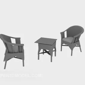 Bamboo Chair Outdoor Furniture 3d model