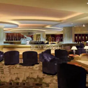 Large Meeting Room With Sofa Interior 3d model