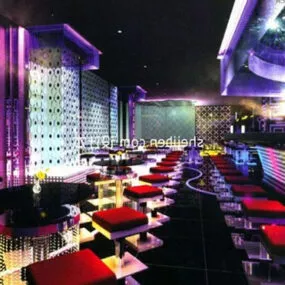 Bar Colorful Lighting Interior 3d model