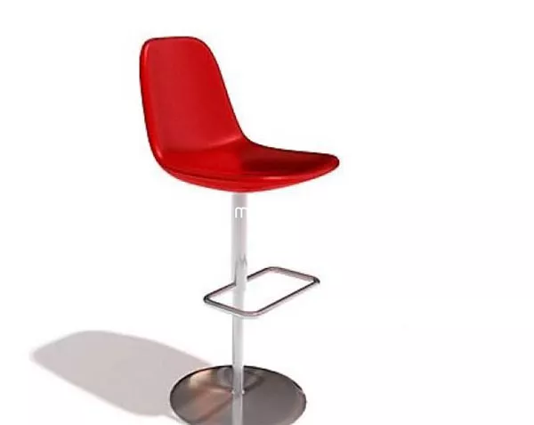 Bar Chair Red Plastic Pad 3d model Bar Chair Red Plastic Pad 3d model