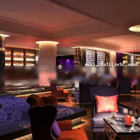 Bar Club Wooden Decoration 3d model