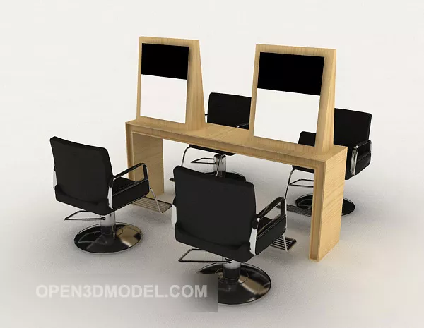 Barber Shop Table And Chair Combination 3d model Barber Shop Table And Chair Combination 3d model