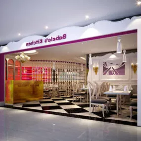 Bbq Restaurant Interior 3d model