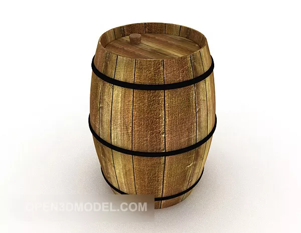 Rustic Barrel Storage 3d model