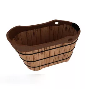 Wooden Bathtub 3d model