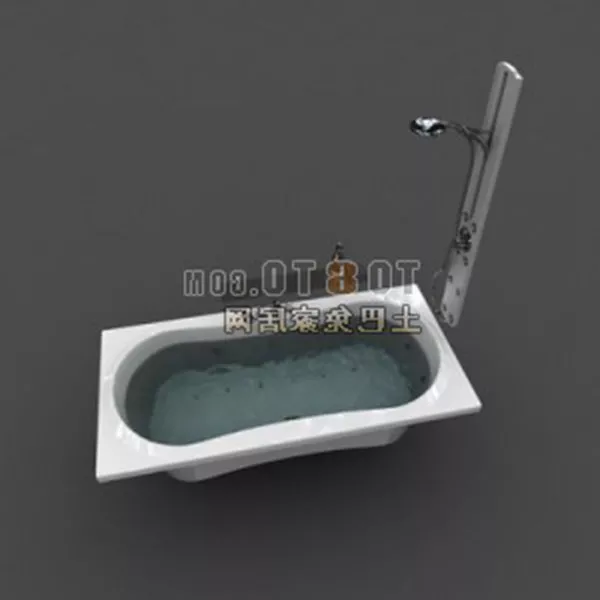 Old Bathtub With Shower 3d model Old Bathtub With Shower 3d model
