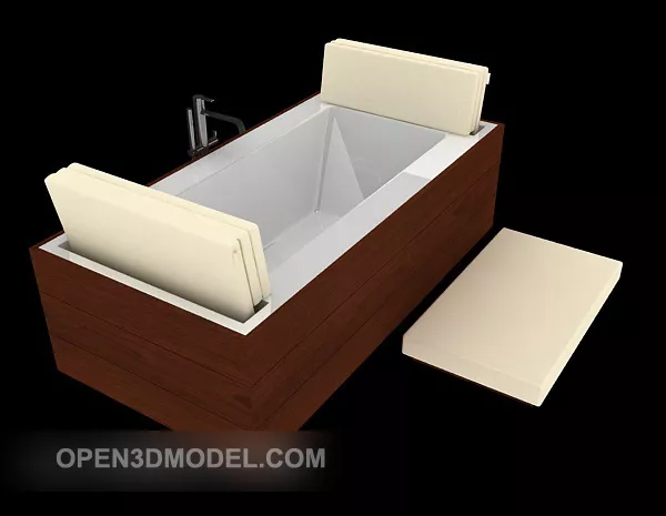 Bathtub With Curved Shelf 3d model